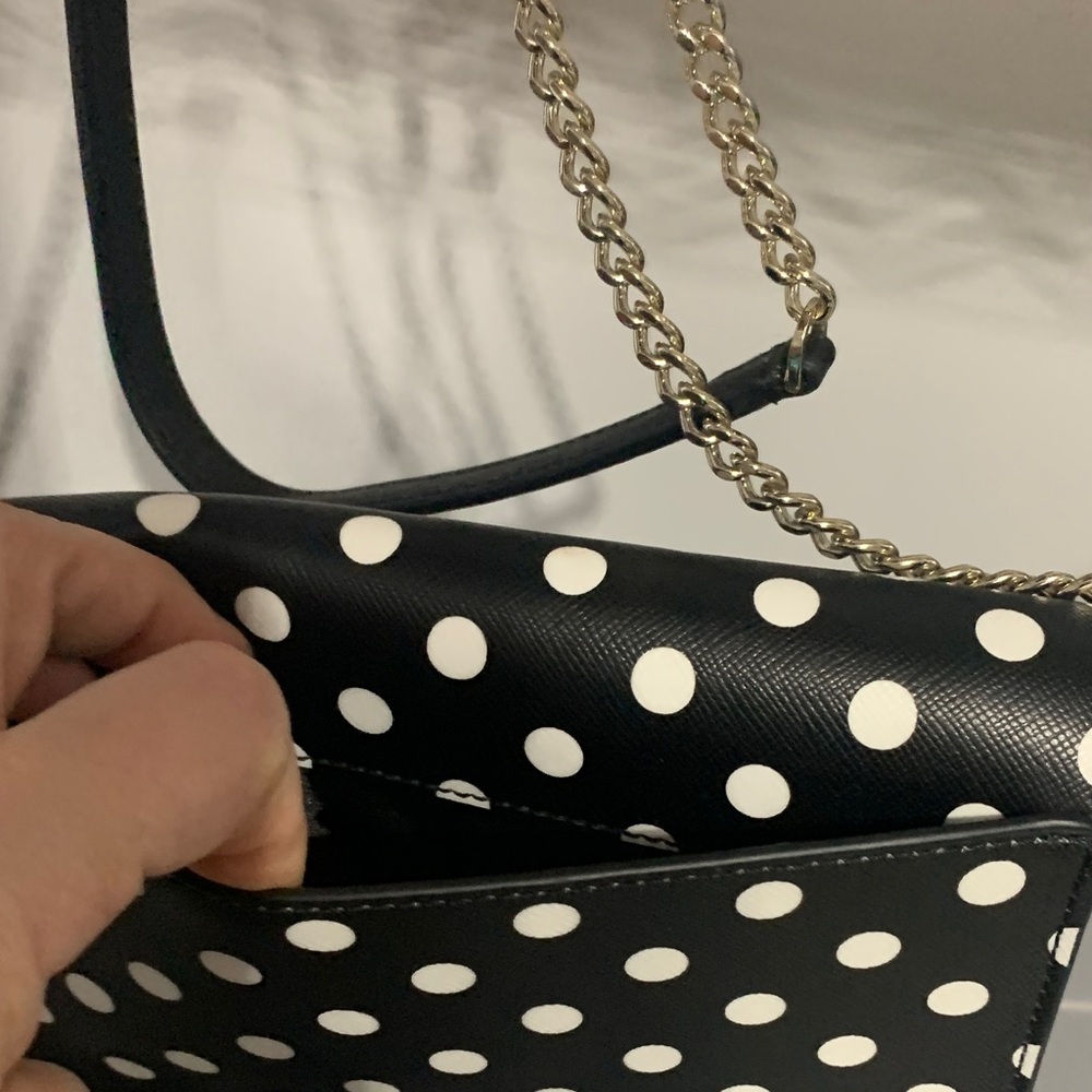 Kate Spade NWT Black and White Polka Dot Crossbody Bag - Picture 4 of 5